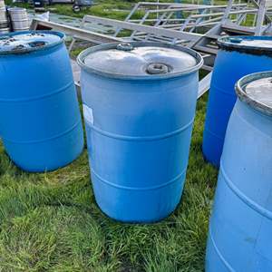 Lot #261  - 55 gal. Blue plastic drum 