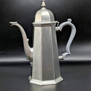 Lot #8 - Gorham Pewter OCTETTE American Colonial Style Coffee Pot 