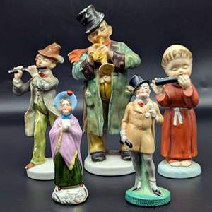 Lot #15 - Vintage Porcelain Charles Dickens Characters and Monk with Flute