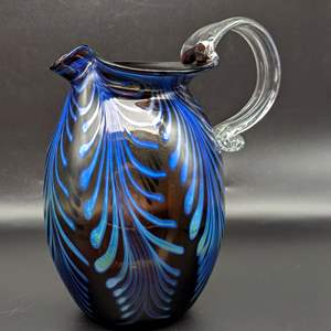 Lot #21 - Signed Blown Glass Pitcher