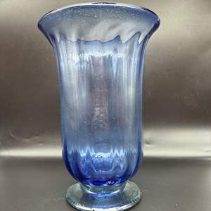 Lot #37 - Blown Glass Hurricane Vase