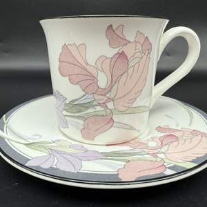 Lot #64 - Noritake China Teacup and Saucer (Service for 15) 