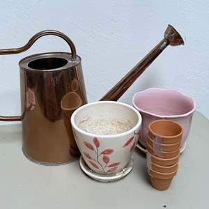 Lot #98 - Planters and Watering Can