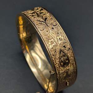 Lot #114 - 10k Gold Filled Bangle Hinged Bracelet Victorian