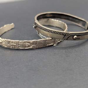 Lot #118 - (1) Sterling Silver Cuff & (1) Possibly Silver Cuff 