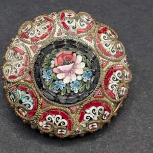 Lot #120 - Vintage Italian Micro Mosaic Brooch Pin