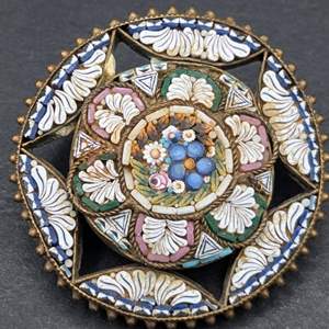 Lot #122 - Vintage Italian Micro Mosaic Brooch Pin