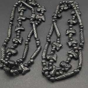 Lot #154 - Vintage Qaxacan Barro Negro Pottery Necklace 