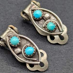 Lot #170 - Turquoise Clip Earrings 