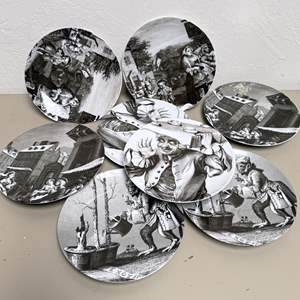 Lot #225 - Williams-Sonoma "The Satirical Art of William Hogarth" Plates (8)