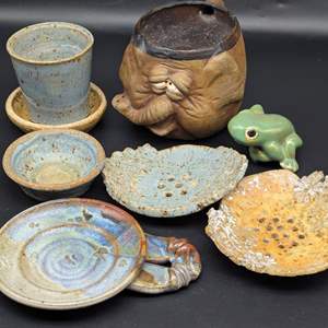 Lot #250 - Ceramics (Elephant Planter, Tea Rest and More)