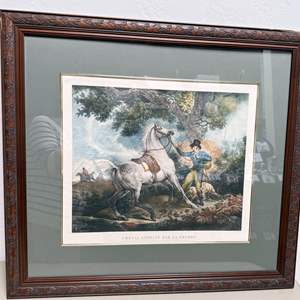 Lot #235 - Vintage Fox Hunt Framed Art Print