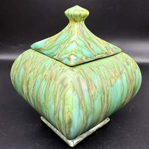 Lot #304 - Vintage Ceramic Lidded Jar (Small Chip in Bottom)