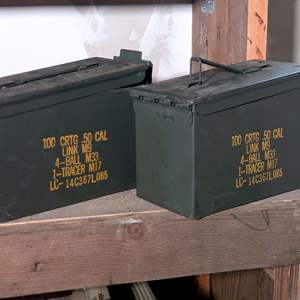 Lot #350 - (2) 50 Cal. Ammo Boxes 