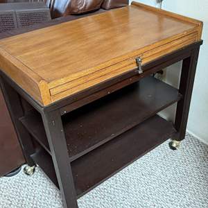 Lot #376 - Pull Out Rolling Side Table