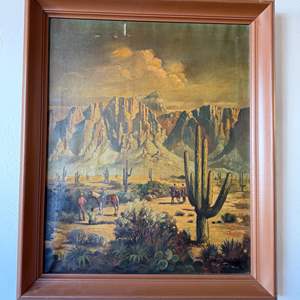 Lot #393 - Vintage Western Painting