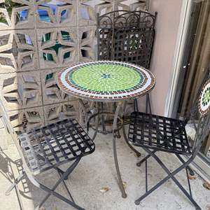 Lot #414 - Mosaic Patio Table and (4) Chairs