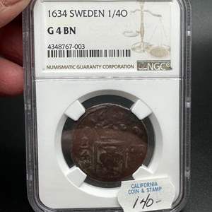 Lot #2 - NGC Graded, 1634 Sweden 1/40