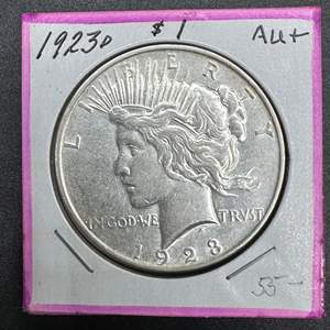 Lot #6 - 1293D Peace Silver Dollar AU