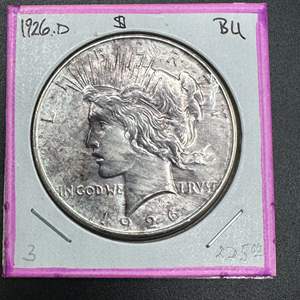 Lot #9 - 1926D Peace Silver Dollar BU