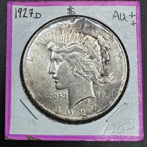 Lot #11 - 1927D Peace Silver Dollar AU