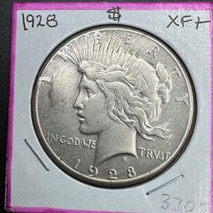 Lot #12 - 1928 Peace Silver Dollar XF