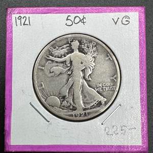 Lot #18 - 1921 Walking Liberty silver half dollar