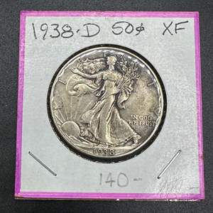 Lot #22 - 1938D Walking Liberty silver half dollar