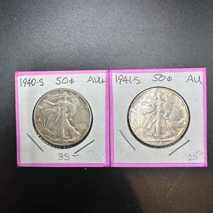 Lot #24 - 1940/41 Walking Liberty silver half dollars