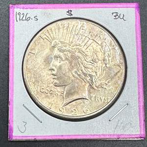 Lot #37 - 1926S Peace Silver Dollar BU