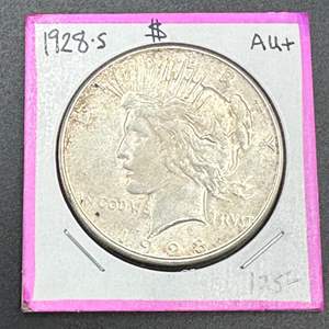 Lot #40 - 1928S Peace Silver Dollar AU