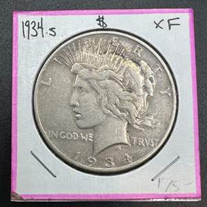 Lot #43 - 1934S Peace Silver Dollar XF