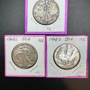 Lot #63 - 1943 Walking Liberty silver half dollars