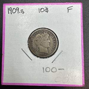 Lot #72 - 1909S Barber Silver Dime