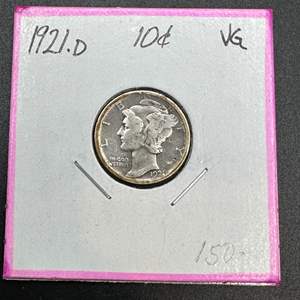 Lot #78 - 1921D Mercury Silver Dime