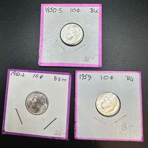 Lot #89 - 1950, 51, 59 Roosevelt Silver Dimes