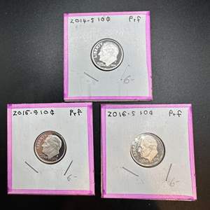 Lot #91 - 2015 Proof Roosevelt Silver Dimes