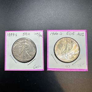 Lot #98 - 1939, 40 Walking Liberty silver half dollars