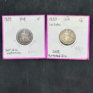 Lot #124 - 1837, 1839 Seated Liberty Silver Dimes