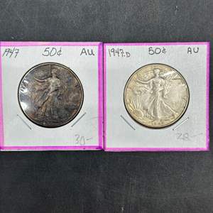 Lot #156 - 1947 Walking Liberty silver half dollars