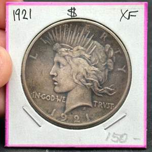 Lot #191 - 1921 Peace Silver Dollar XF