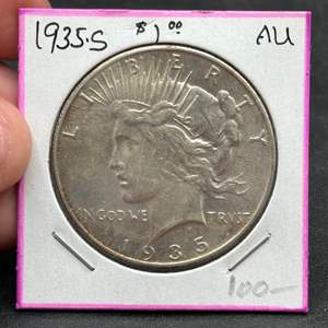 Lot #200 - 1935S Peace Silver Dollar AU