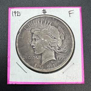 Lot #203 - 1921 Peace Silver Dollar F