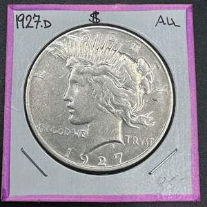 Lot #205 - 1927D Peace Silver Dollar AU