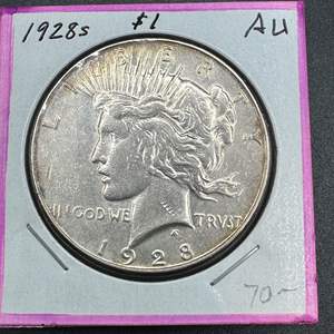 Lot #207 - 1928S Peace Silver Dollar AU