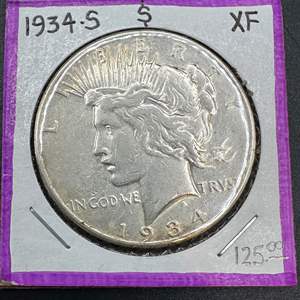 Lot #210 - 1934S Peace Silver Dollar XF