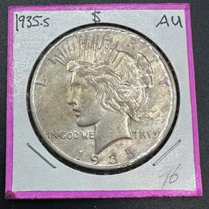 Lot #212 - 1935S Peace Silver Dollar AU