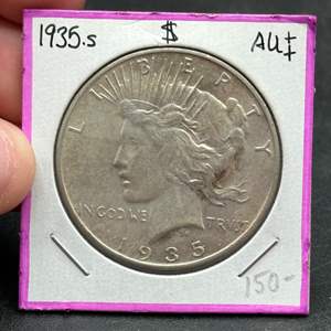 Lot #215 - 1935S Peace Silver Dollar AU