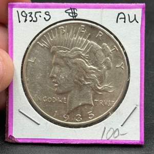 Lot #216 - 1935S Peace Silver Dollar AU