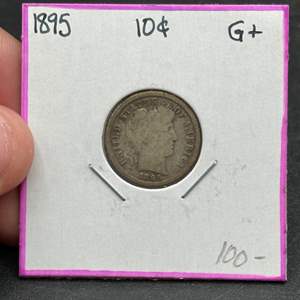 Lot #220 - 1895 U.S. Barber Silver Dime